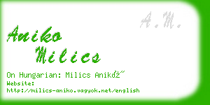 aniko milics business card